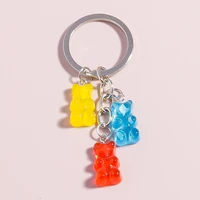 cartoon animal bear keychain for women men handbag car key ring students school bag jewelry accessories