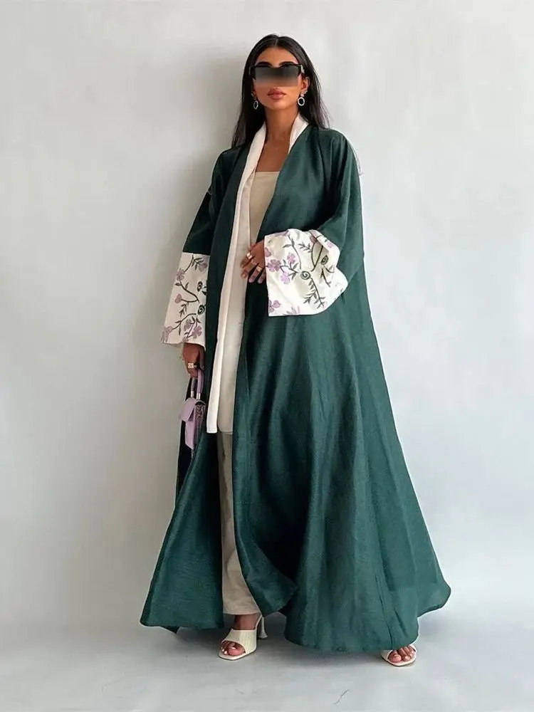 Кимоно Abayas женское открытое в мусульманском стиле элегантный роскошный кафтан