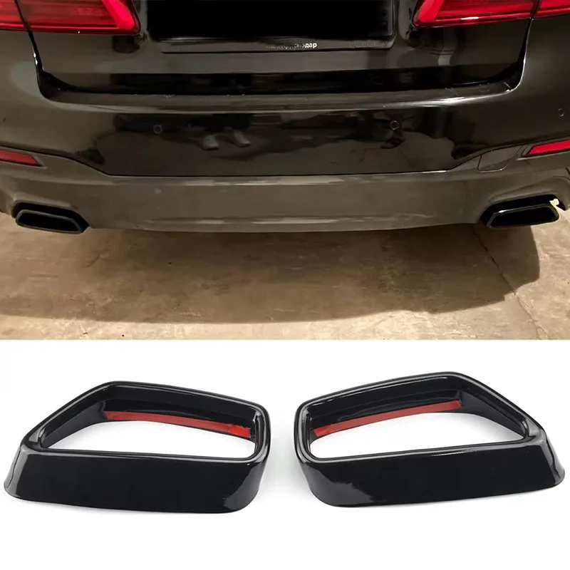 Фото Нержавеющая сталь для BMW 5 6 серии GT G30 G38 G32 2018 2019 2020 2021, выходной глушитель выхлопной трубы автомобиля, защитная накладка №1