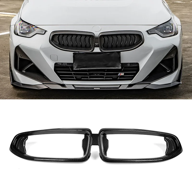 Фото Передняя решетка из сухого углерода для BMW 2 серии active Coupe G42 M230i M235i M240i 2021+, аксессуары MP Style №1