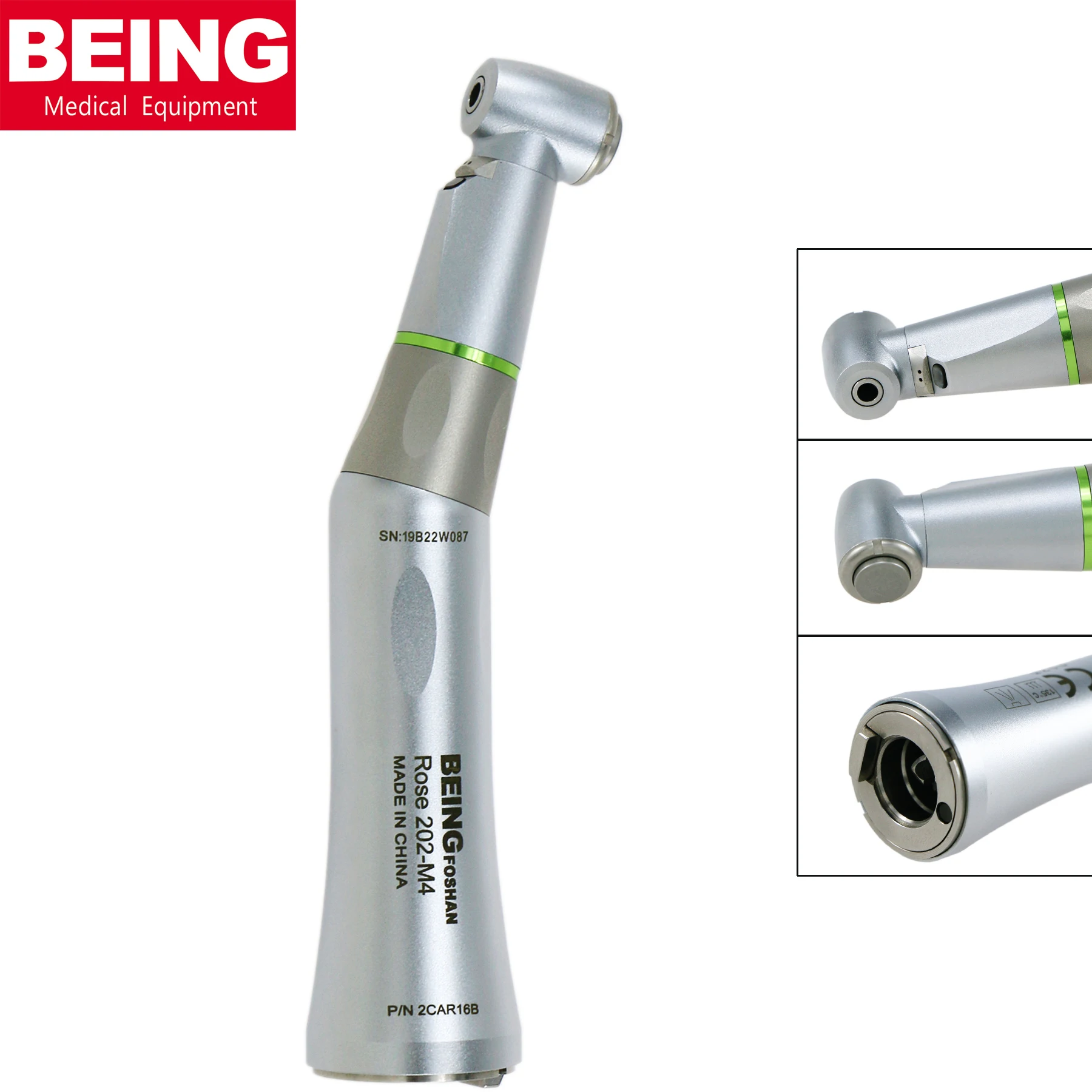 BEING Dental Fiber Optic Endo 16:1 Reduction Intra Head Low Speed Handpiece Contra Angle Fit KaVo NSK 202 CAR16 B