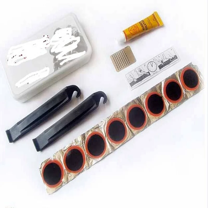 

Brand New Bike Bicycle Flat Tire Repair Kit Tool Set Kit Patch Rubber Portable Fetal Best Quality cycling Free Shipping