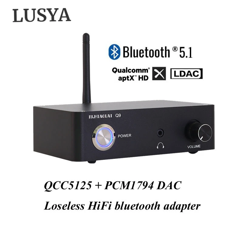 

Аудиоресивер LUSYA Bluetooth 5,1 QCC5125 + 1794 без потерь декодирование APTX DAC поддержка 24 бит 96 кГц с блоком питания