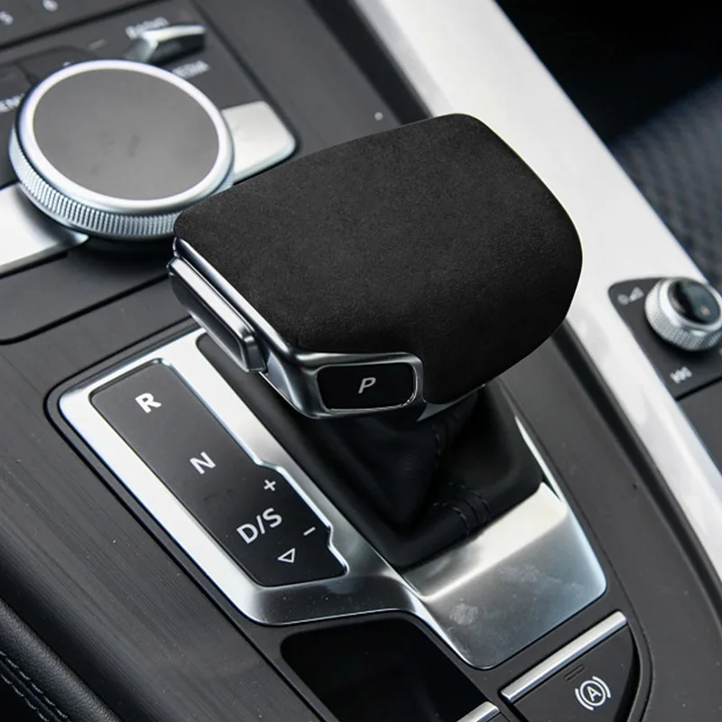 

1Pc Car Gear Shift Knob Decor Cover Suede Car Shift Head Trim For Audi A4 S4 A5 S5 RS4 RS5 Q5 SQ5 Q7 2016-2019 Interior Parts