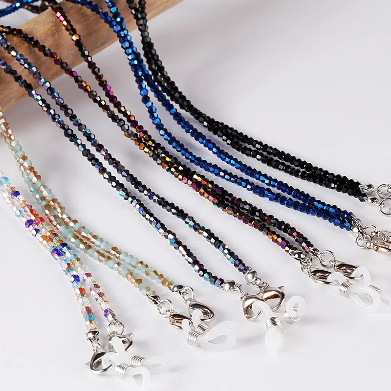 

New Fashion Chain Glasses Mask Dual-use Lanyard Crystal Braided Beads Glasses Chain Mask Chain Necklace Jewelry Gift