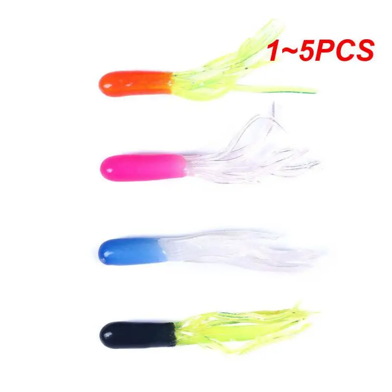 

1~5PCS Fishing Lures 4.5cm-0.6g Lead Hook Simulation Octopus Goods For Fishing Tube Worm Fishing Gear Soft Bait