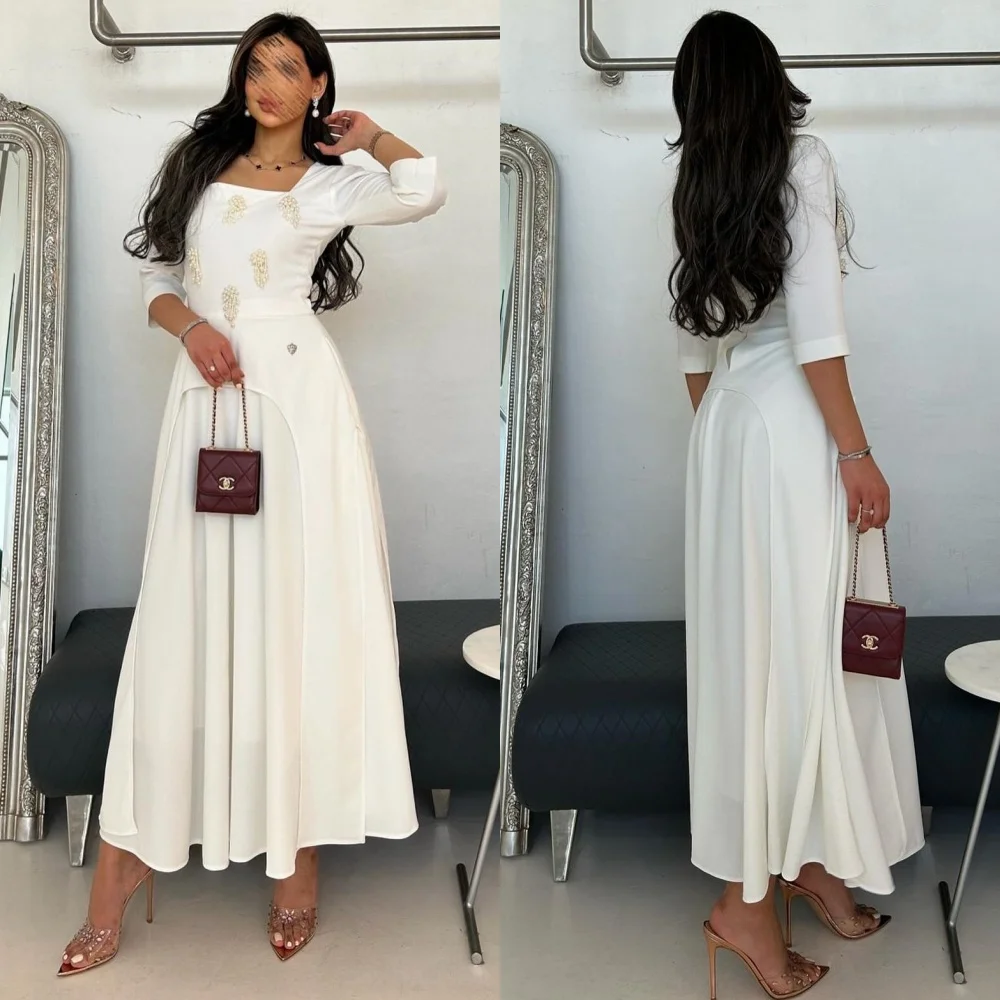 Jiayi Gong шифоновое жемчужное платье знаменитостей трапециевидной формы с вырезом