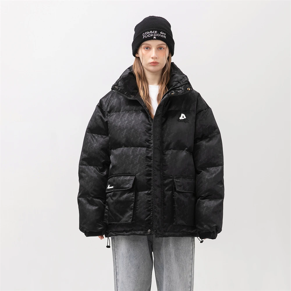 Women Clothes Full Letter Printing Cotton Jacket Women Man High Street Autumn Winter Warm Coats Windproof Fashion Cotton Jacket