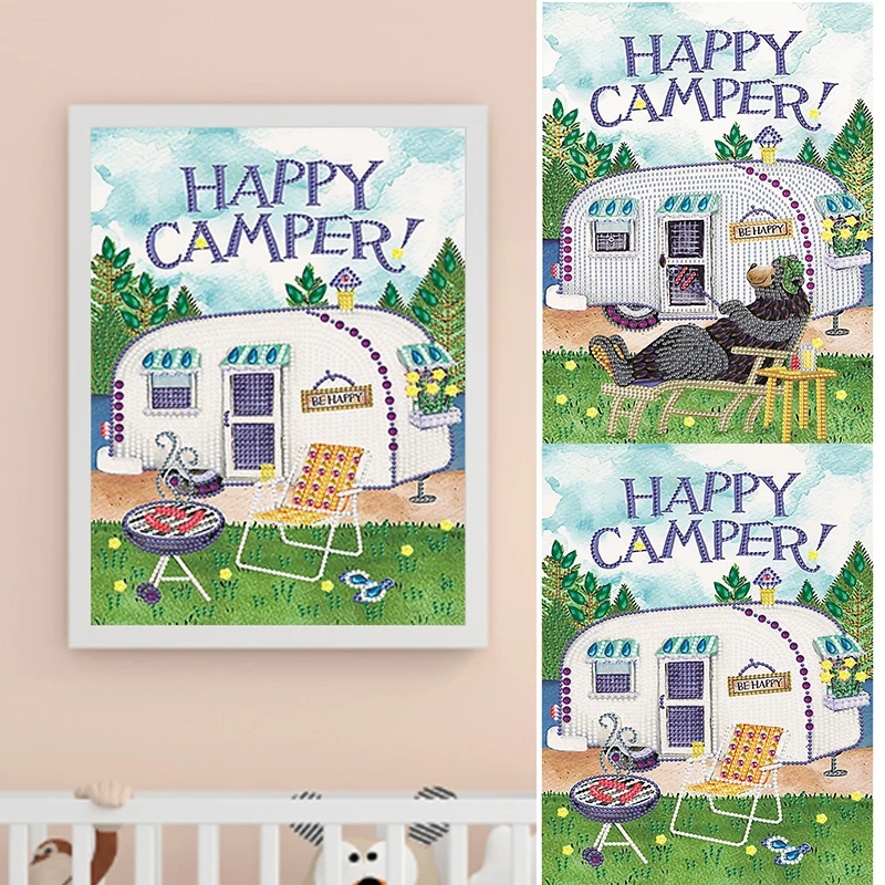 

Счастливый Кемпинг автобус 5D Φ частичная форма сверло разразразы Алмазная мозаика живопись настенное Искусство ремесло Домашний декор