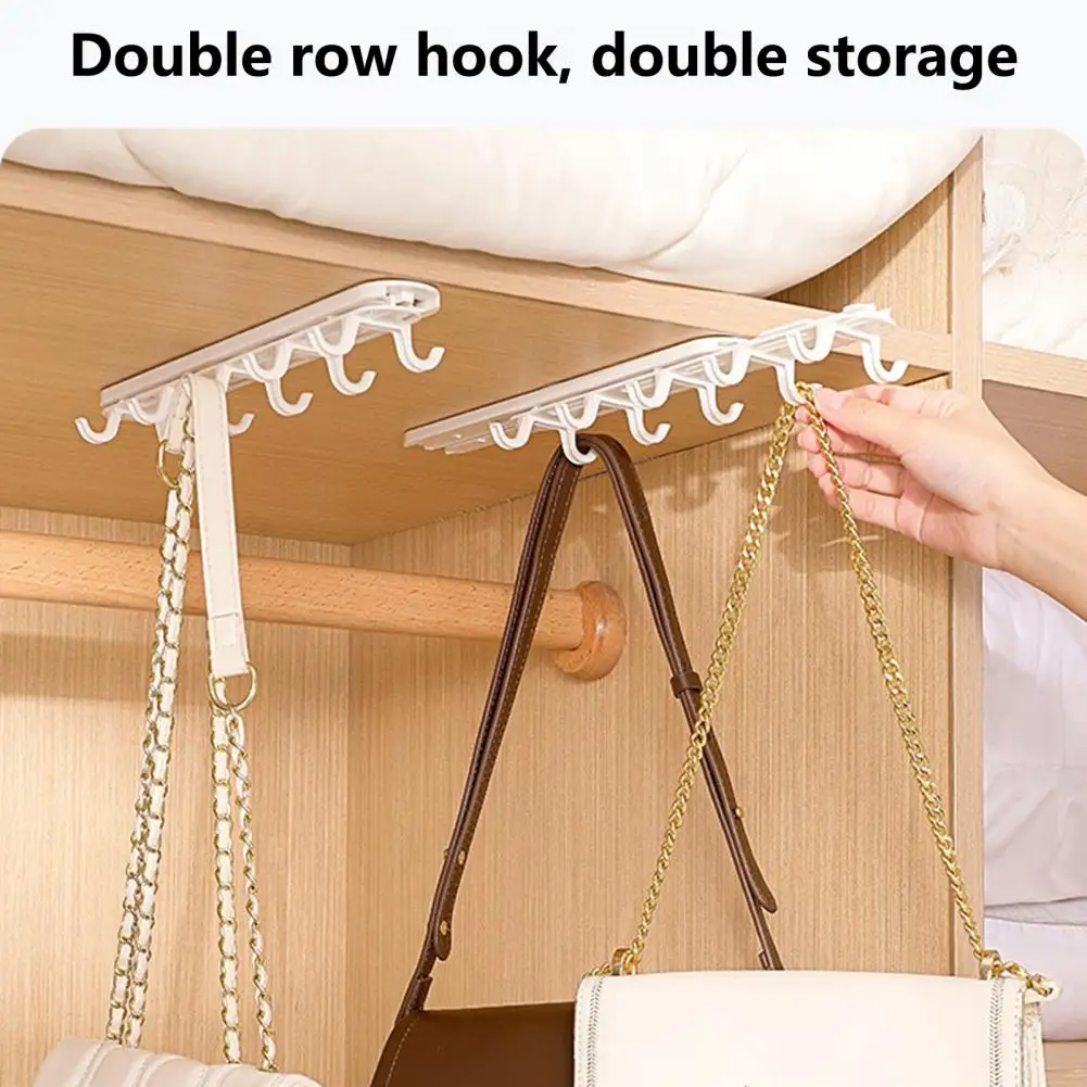 

Отличная подвесная стойка, самоклеящаяся, без следов, без сверления, кухонный шкаф, верхняя двухрядная подвесная стойка, крючок для хранени...