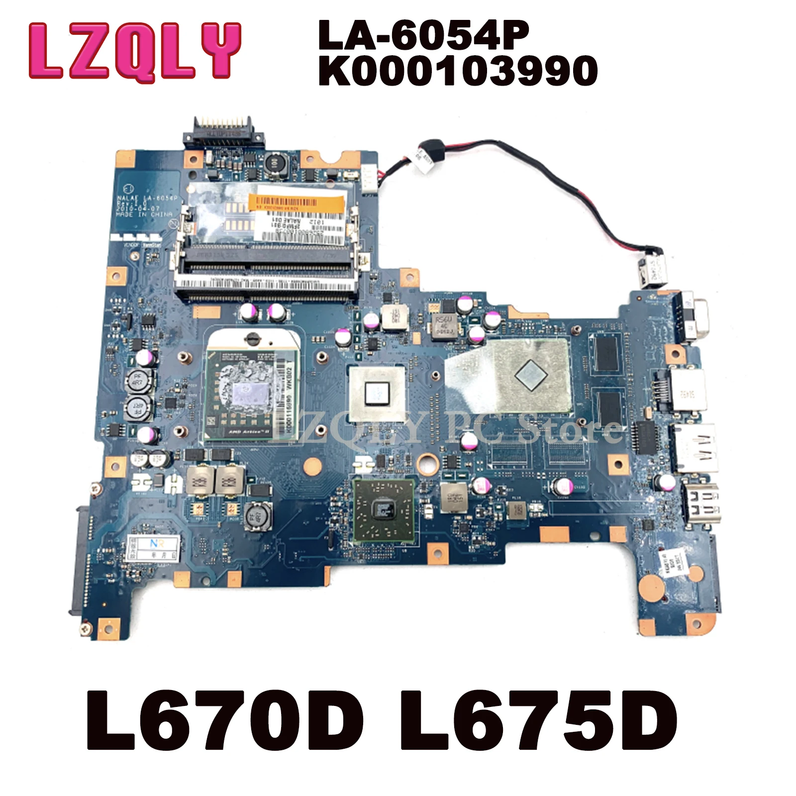 

LZQLY For Toshiba L670D L675D LA-6054P K000103990 Laptop Motherboard DDR3 Free CPU Main Board Full Test