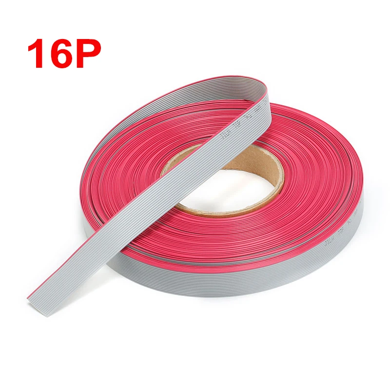 

5/10/1Meter 16 PIN Grey Flat Ribbon Cable Wire 1.27mm PITCH 5m/10meter 28AWG For IDC FC 2.54MM Connector