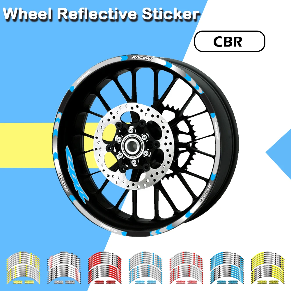 

for Honda CBR 300 500 650 600 900 1000 RR Motorcycle Reflective decals Wheels Rim Stickers decoration protection rim sticker