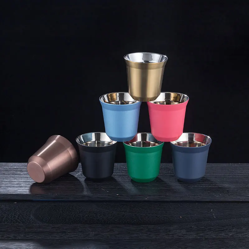

Капсульные кофейные кружки из нержавеющей стали, кофейная чашка Nespresso с двойными стенками, теплоизоляционная Милая кофейная кружка для эспрессо, кружки для выпечки