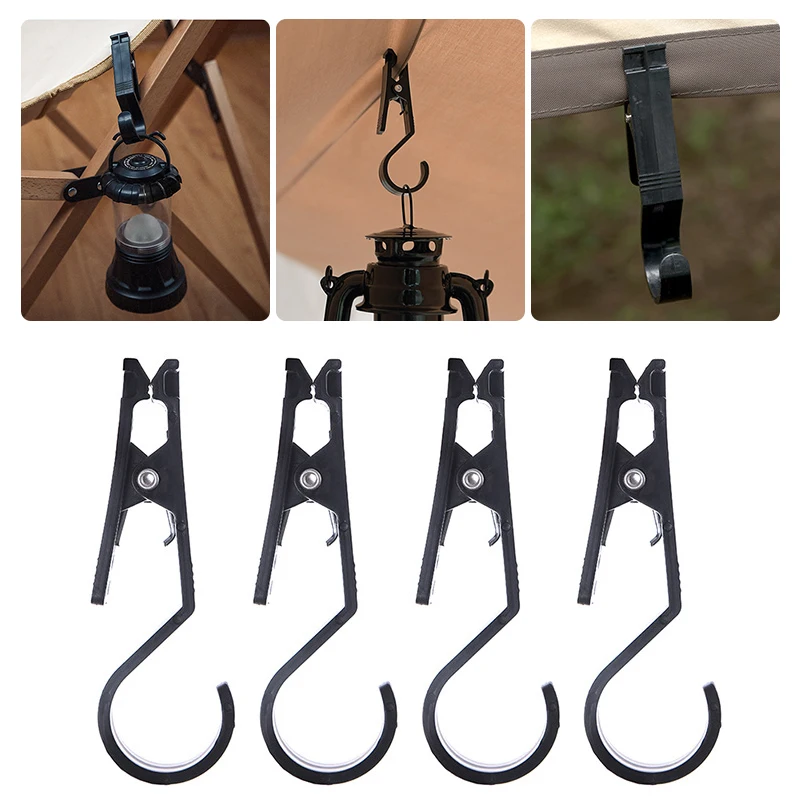 

4 Pcs/set Outdoor Tent Canopy Cloth Clip Hook Holder Tool Tent Pegs Camping Accessories Portable Multifunctional