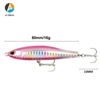 ai shouyu new pencil fishing lure hard bait 80mm 16g artificial isca bait with 2 treble hooks wobblers 3d eyes fising tackle