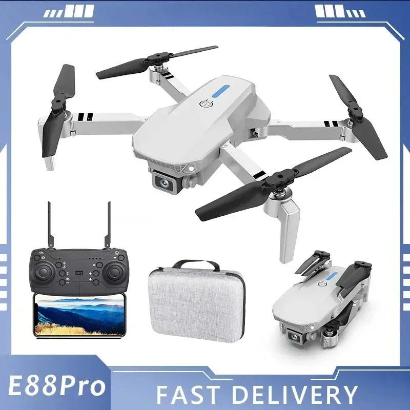 

HJ New E88 Pro WIFI FPV Drone Wide Angle HD 4K 1080P Camera Height Hold RC Foldable Quadcopter Helicopter Dron Toy GiftToy