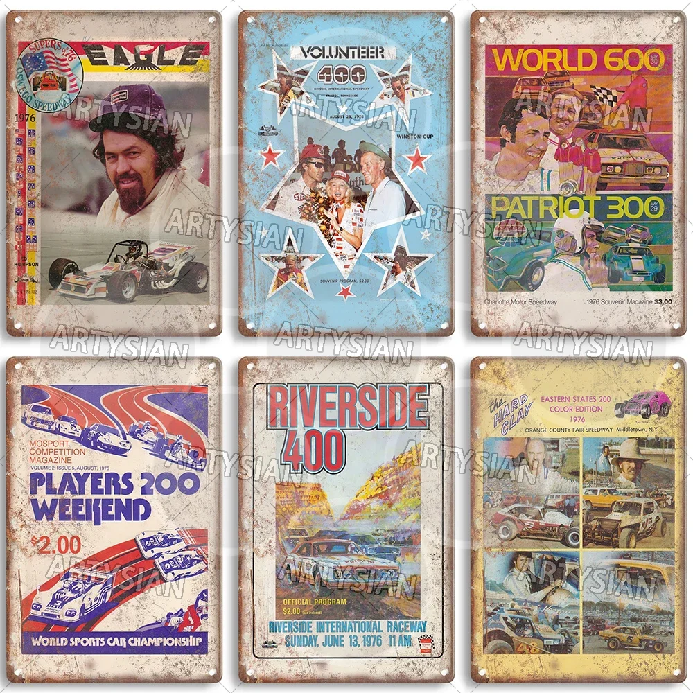 Винтажная металлическая вывеска для автогонок гоночный автомобиль гоночная