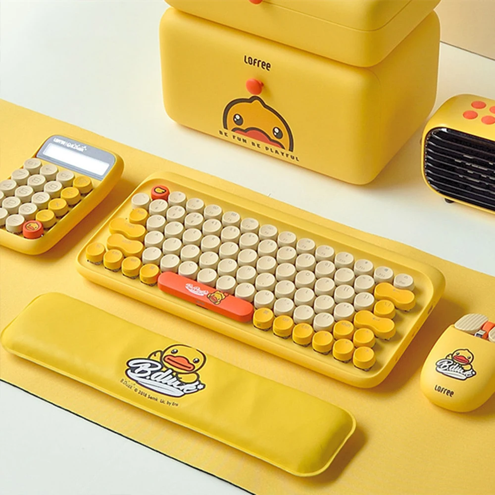 

Lofree Yellow Duck 79keys Bluetooth Wireless Mechanical Keyboard Mouse Calculator Set Backlit Keyboard for Pc Gamer Accessories