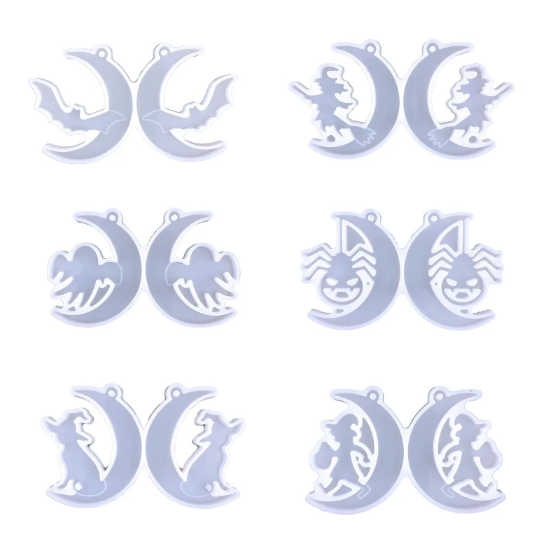 

Halloween Ghost Moon Earring Resin Jewelry Casting Mold Silicone Charms Mold Diy Crafts Mold Pendant Supplies for Women