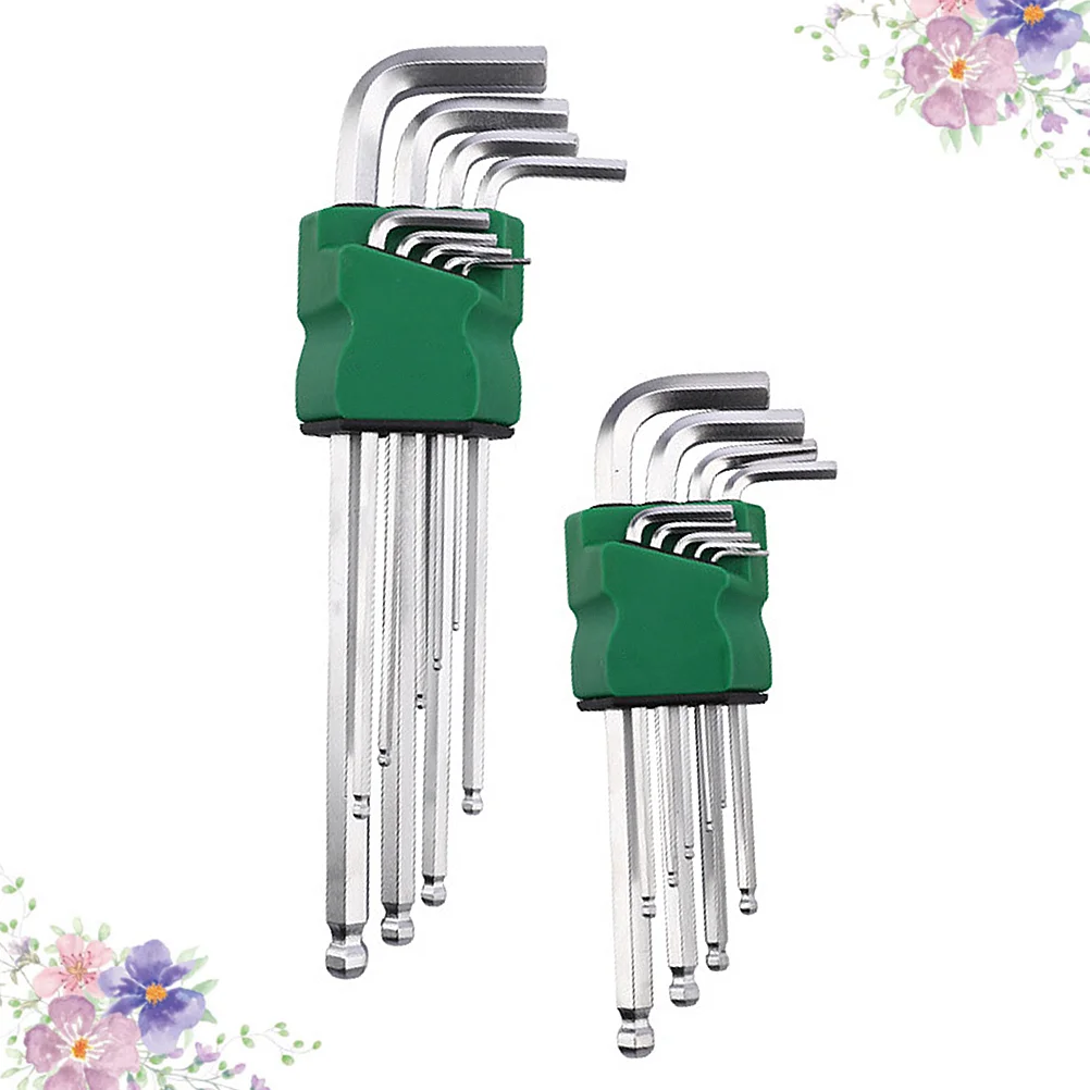 

18PCS Hex Wrench L-type Head Long Hand Tool Allen Wrench Spanner Hex Key for Repairing Home