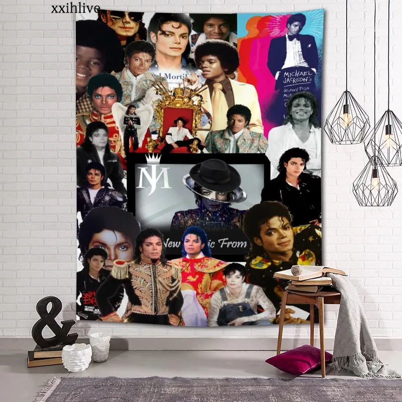 

Пользовательский гобелен Майкла Джексона с принтом, в стиле KPOP большие гобелены хиппи настенное украшение богемное Искусство Декор комнат...