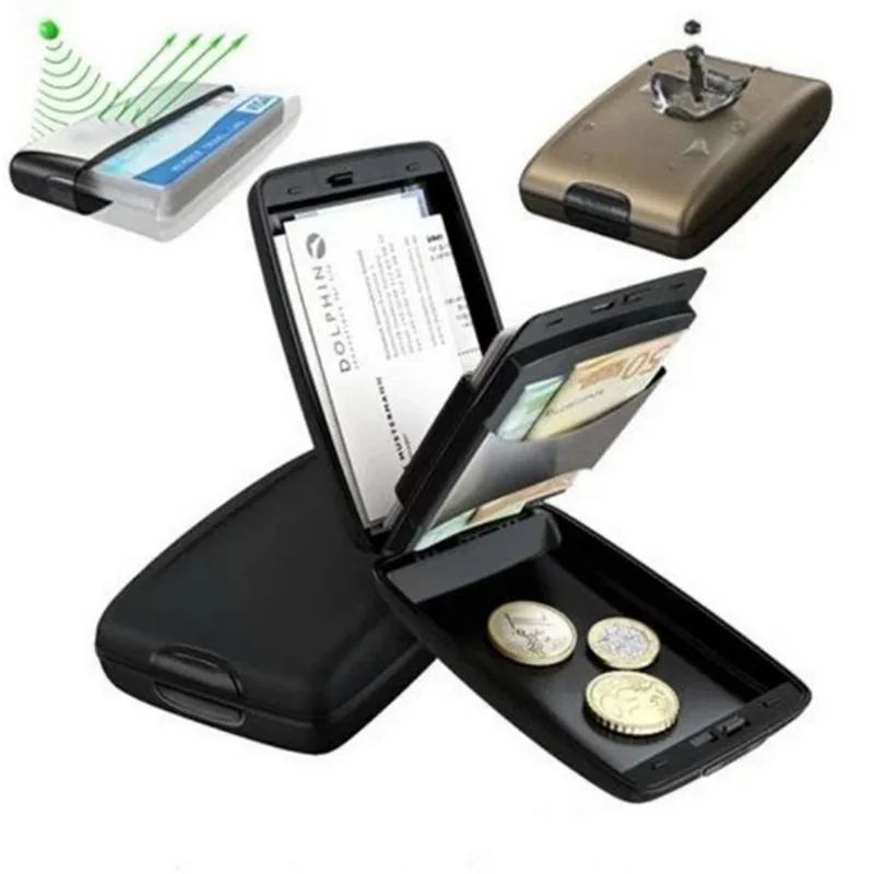 Men's Card Holder RFID Blocking Credit Card Protector Aluminum Id Case Hard Shell Business Card Holders Metal Wallet Card Case