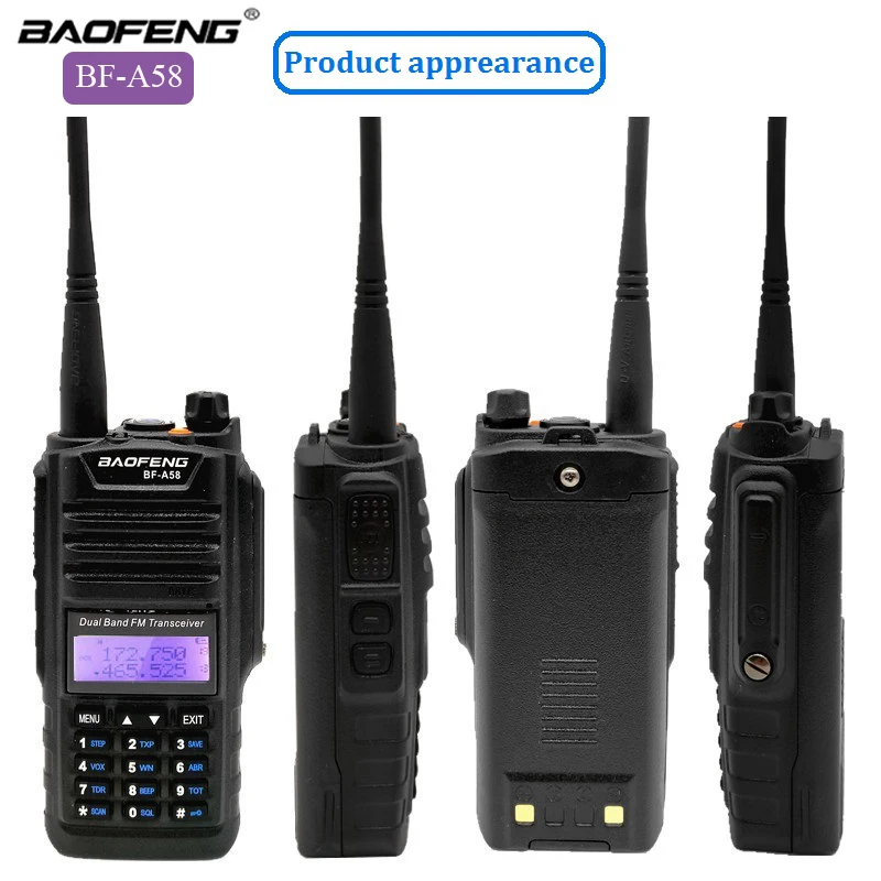 Baofeng BF-A58 Walkie Talkie Waterproof 5-15KM VHF UHF CB HamTwo Way IP67 Long Range SOS FM Radio Station Multiband Transceiver enlarge