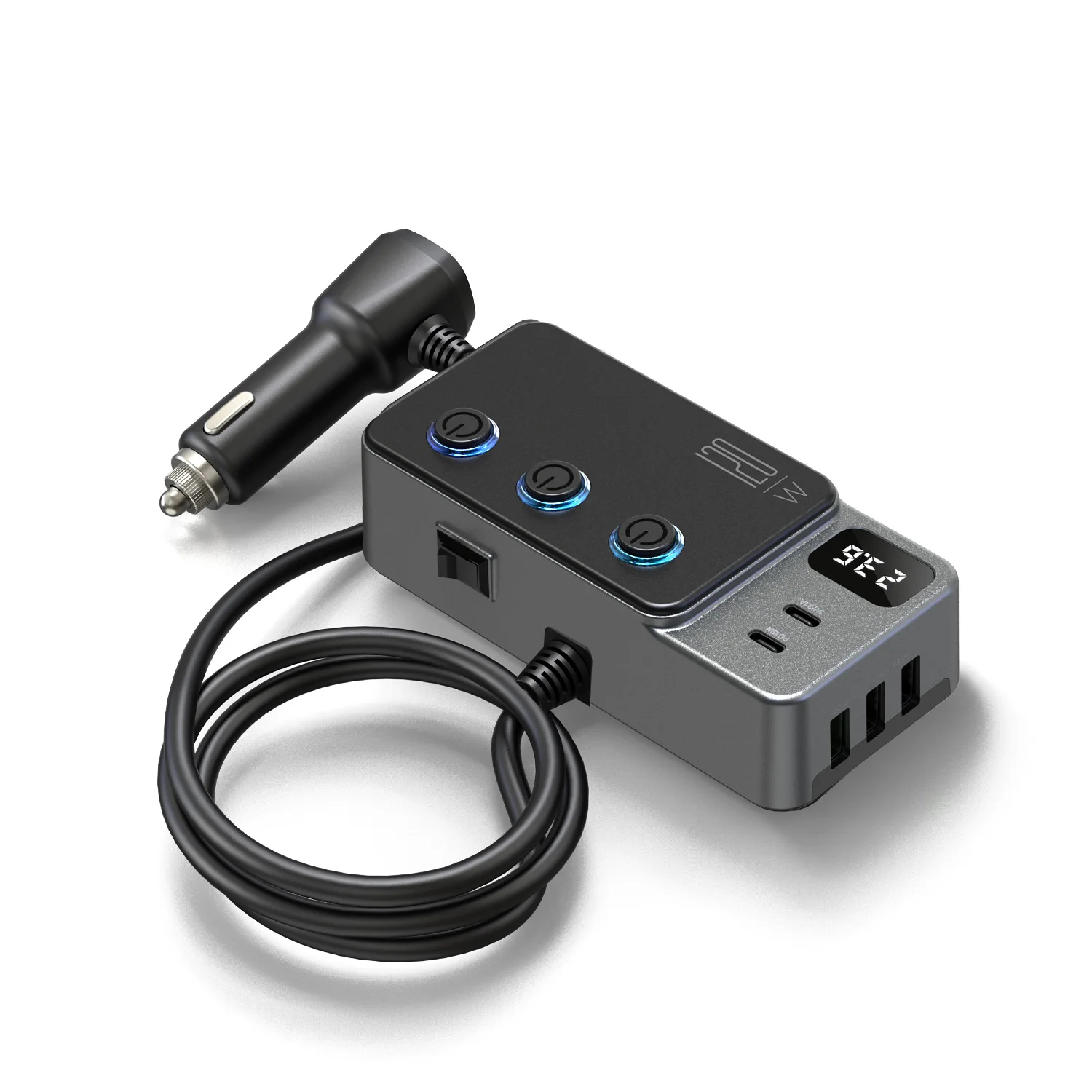 

Автомобильный адаптер прикуривателя, автомобильный USB-зарядный адаптер, многопортовый с зарядкой PD35W/QC3.0, USB C 12 В/24 В для всех автомобильных устройств