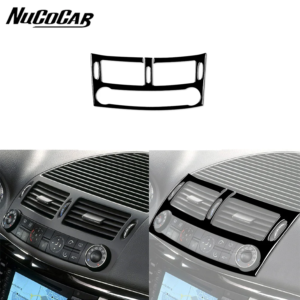 Фото Для Mercedes Benz E-Class W211 03-09 Piano Black кондиционер воздуха с центральным управлением выход отделка полоса аксессуары для интерьера наклейка №1