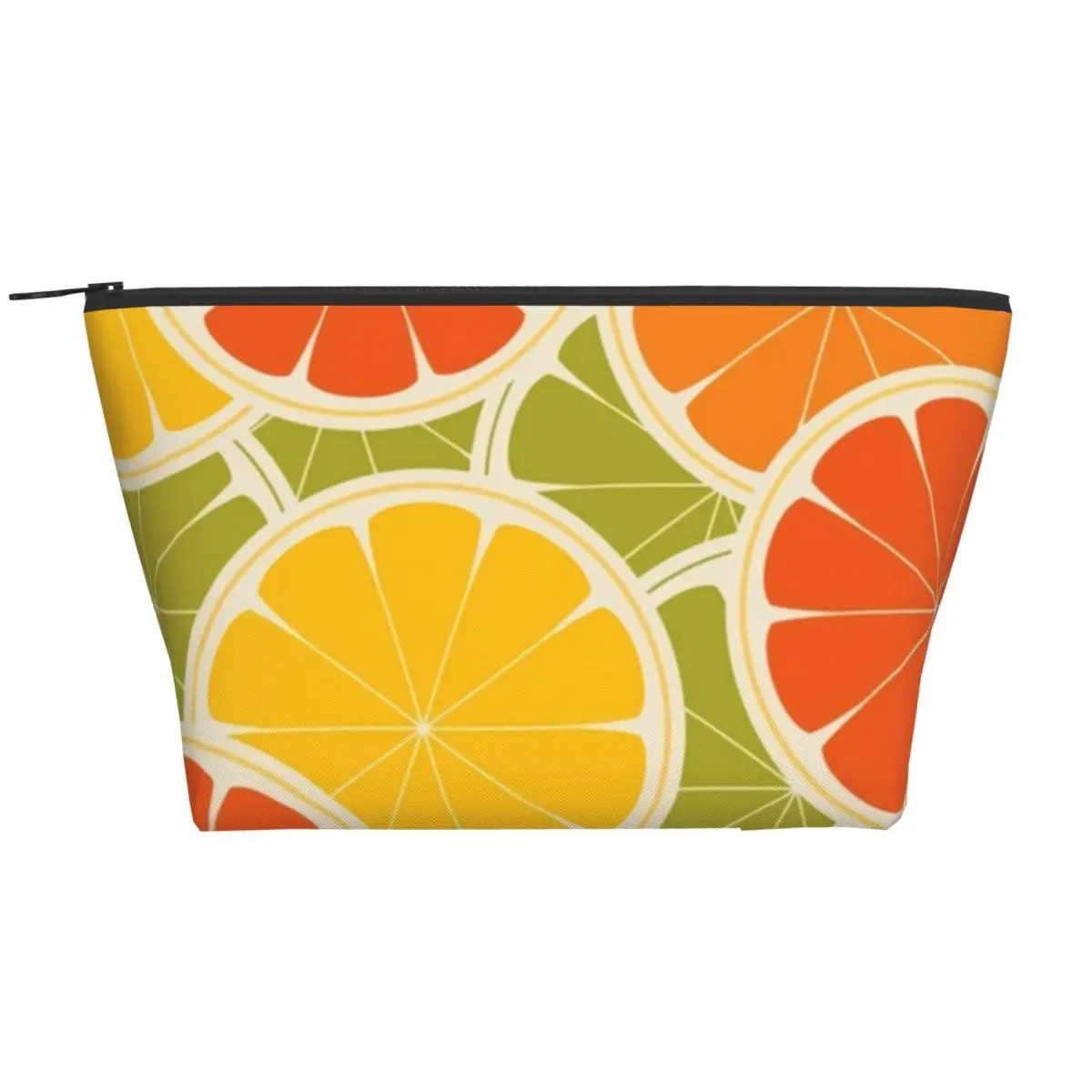 

Colorful Fruit Print Zipped Storage Organizers Orange Lemon Daily Multi-purpose Makeup Pouch Woman's Cosmetic Bags