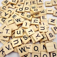 100pcs wooden alphabet tiles black letters numbers for crafts wood digital puzzle