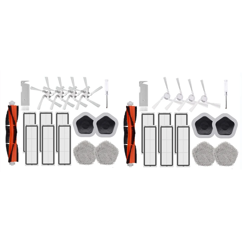 

17Pcs Main Side Brush HEPA Filter Mop Cloth And Mop Holder For Xiaomi Dreame Bot W10&W10 Pro Robot Vacuum Cleaner Replacement A