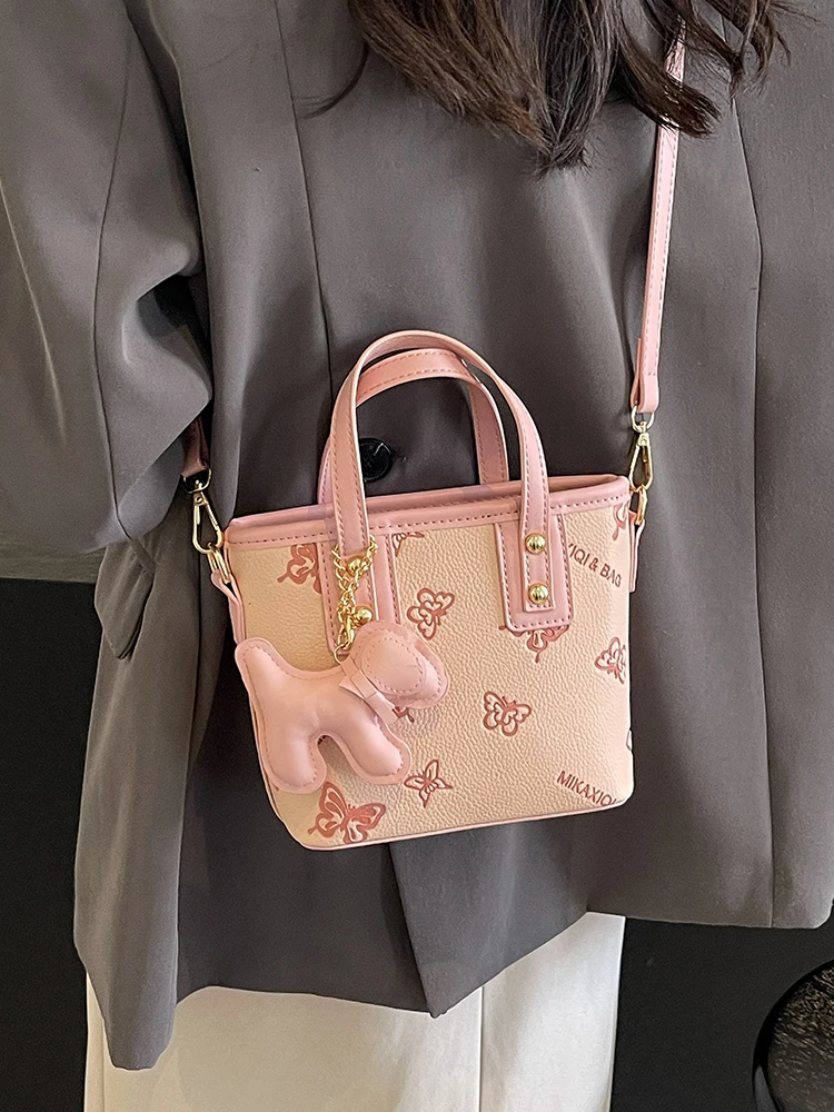 Портативная модная женская сумка-ведро с бантом осень-зима 2024 корейская простая