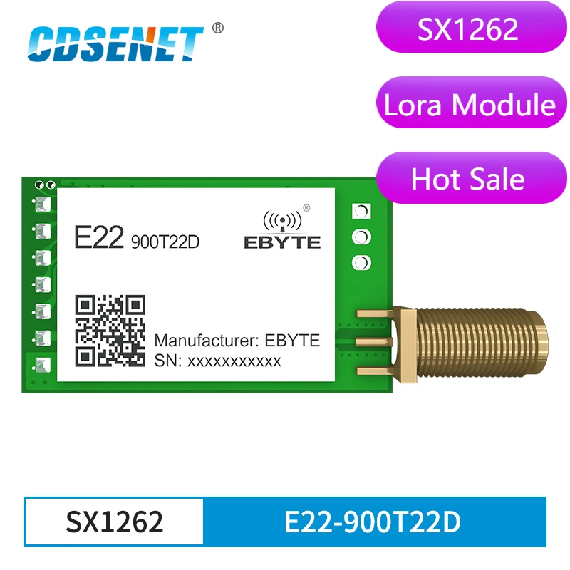 10pcs/lot LoRa SX1262 Module 915MHz 868MHz 22dBm Wireless Long Range CDSENET E22-900T22D SMA-K Transceiver Receiver Transmitter