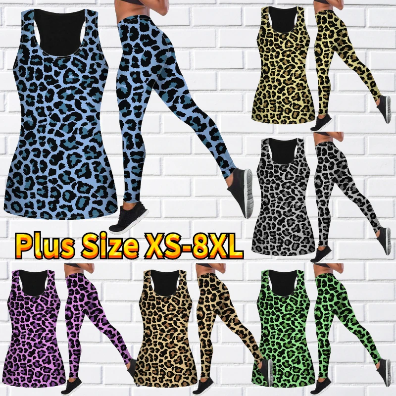 

Yoga Set Leggings Women's High Waist Yoga Fitness Gym New Design Printing Breathable Tank Top 2 Piece Activewear Set Yoga Suit