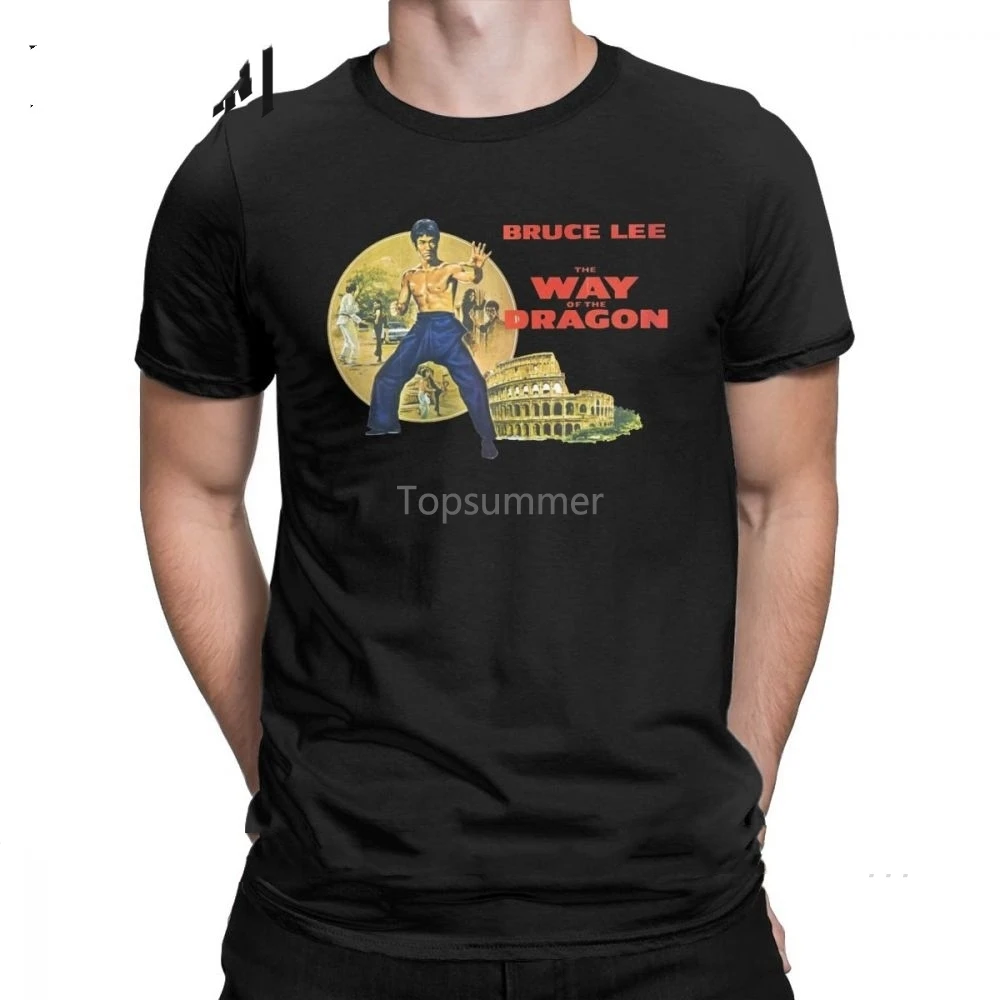 

Men'S Bruce Lee Is Back T Shirts Dragon Movie Kung Fu Brusli Karate China 100% Cotton Tops Short Sleeve Tees Big Size T-Shirt