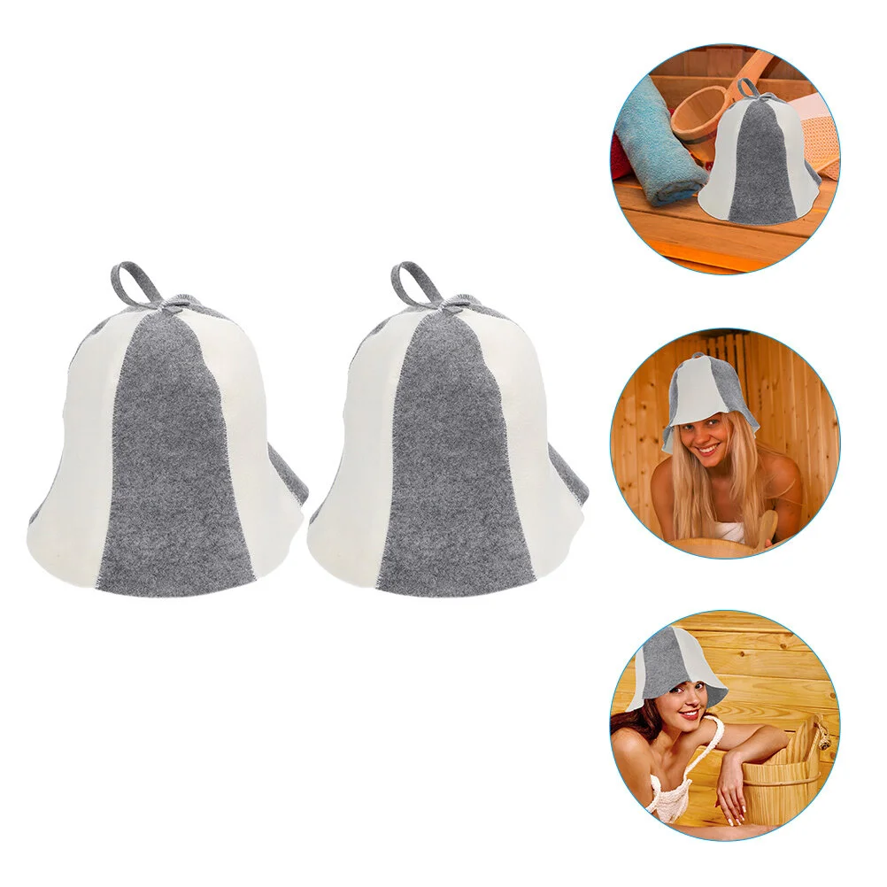 

Ukraine Sauna Hat Breathable Thickened Hats Portable Bathing Caps Absorbent Felt