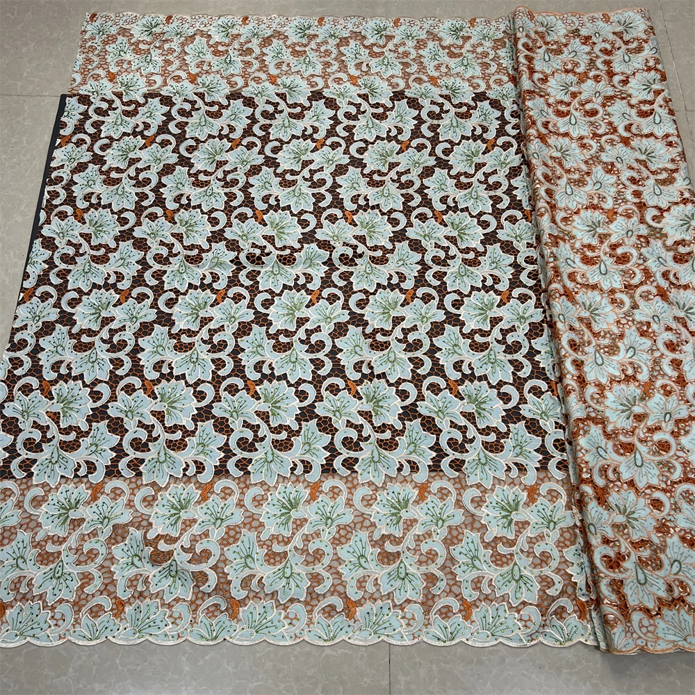 Новая сухая кружевная ткань из хлопка Дубая 2024 Высококачественная нигерийская