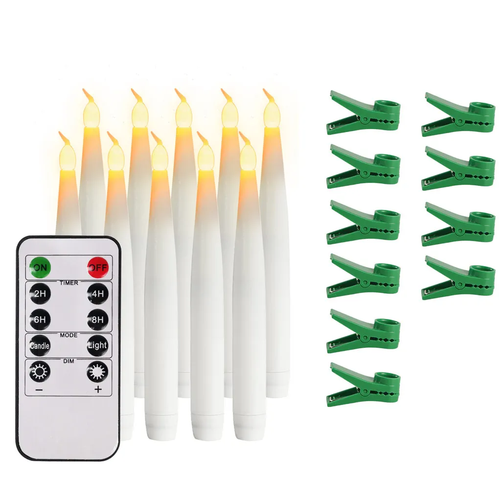 

10Pcs LED Candles Light Flameless Battery Powered Long-Lasting Electronic Lamps Tea Lights Halloween Wedding Birthday Home