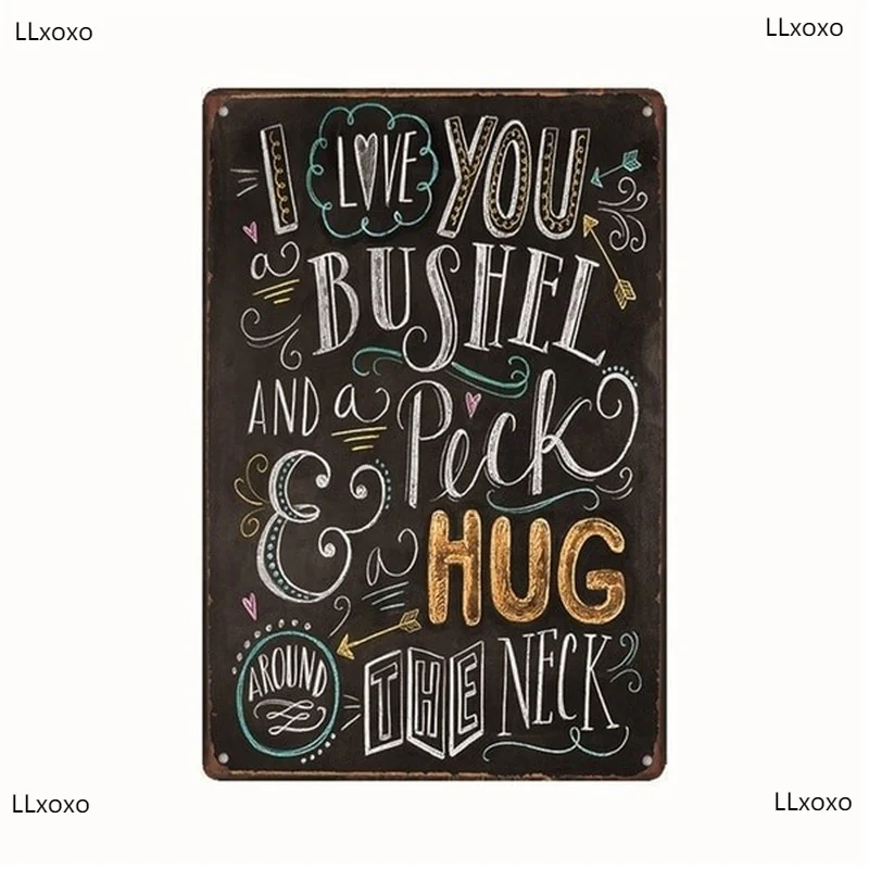 

Quote Tin Vintage Metal Poster I Love You Home Coffee Bar Metal Plate Plaque Decorative Wall Sticker Iron Painting Wall Decor