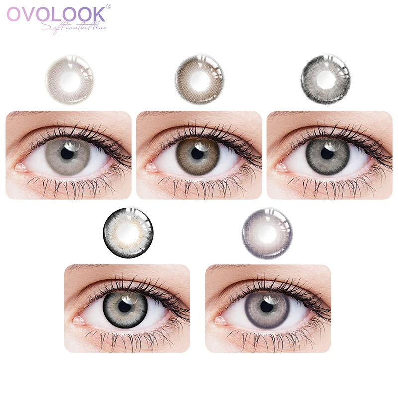

Ovolook 1 Pair Color Colored Contact Lenses Colored Lenses for Eyes Anime koloren large pupils green contact lenses عدسات
