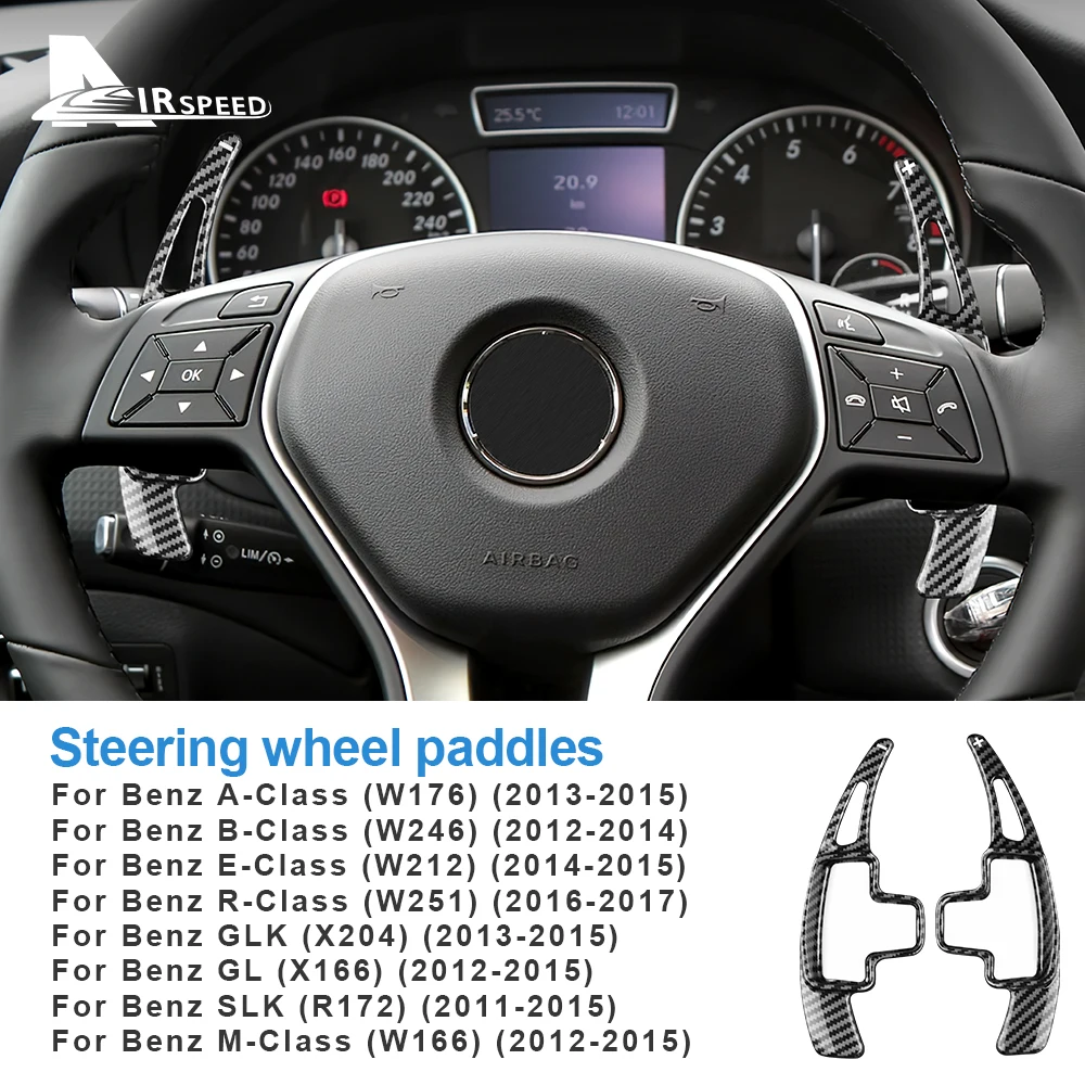 УГЛЕРОДНЫЙ АБС-пластик, автомобильный рычаг переключения передач на рулевое колесо для Mercedes Benz A B класса W447 W176 W246 MB SLK R172 CLA C117 GLA X156