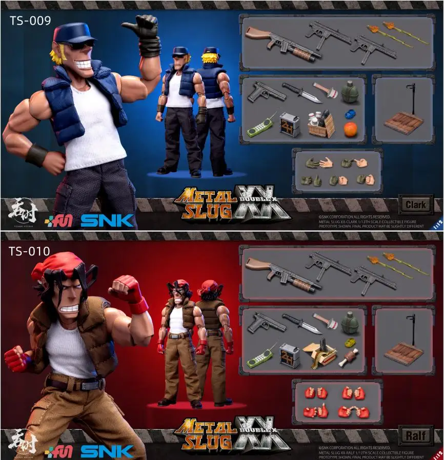 

Tunshi Studio Ts-009 Ts-010 1/12 Men Soldier Metal Slug Clark Ralf Jones Full Set 15cm Action Figure Model Dolls Collection