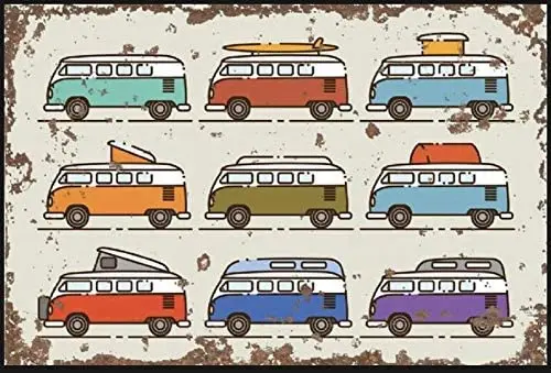 

Vintage VW Camper Metal Sign, VW Sign, Vintage Sign. Retro Wall Sign,12X8inch