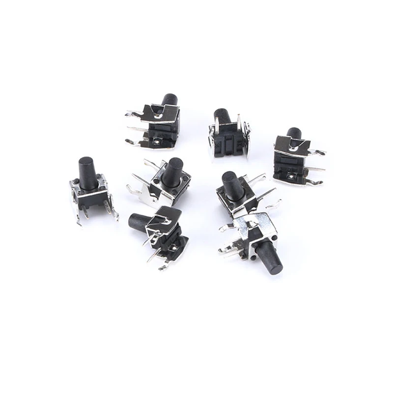 

50PCS Mini Micro Momentary Tactile Push Button Switch 6*6*4.3/5//6/7/8/9/10/11mm Right Angle With stent 4 Pin DIP Micro Switch