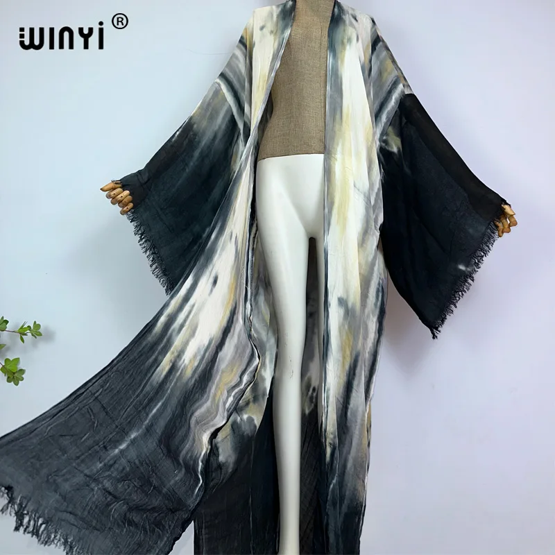 Кимоно WINYI женское пляжное с принтом пикантная накидка-бикини в стиле бохо