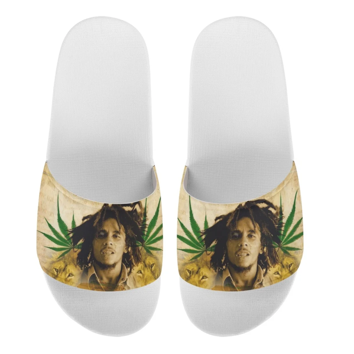 New Jamaican Rock Rapper Bob Marley Slippers Season Leisure Home Flats Unisex Breathable Comfortable Sandals for Adults Children