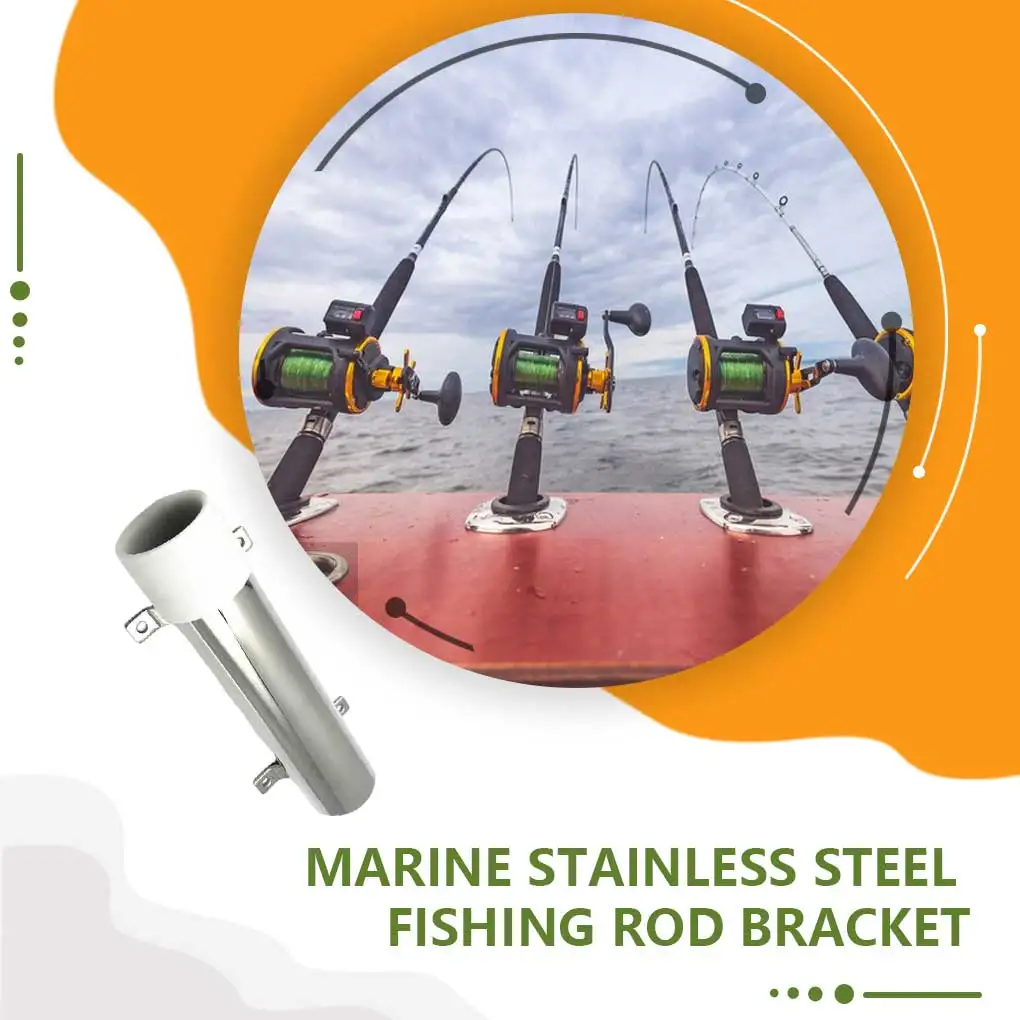 

Stainless Steel Fishing Rod Holder Silvery Tools Marine Yacht Bracket Support Mount Rustproof Pole Durable Fittings