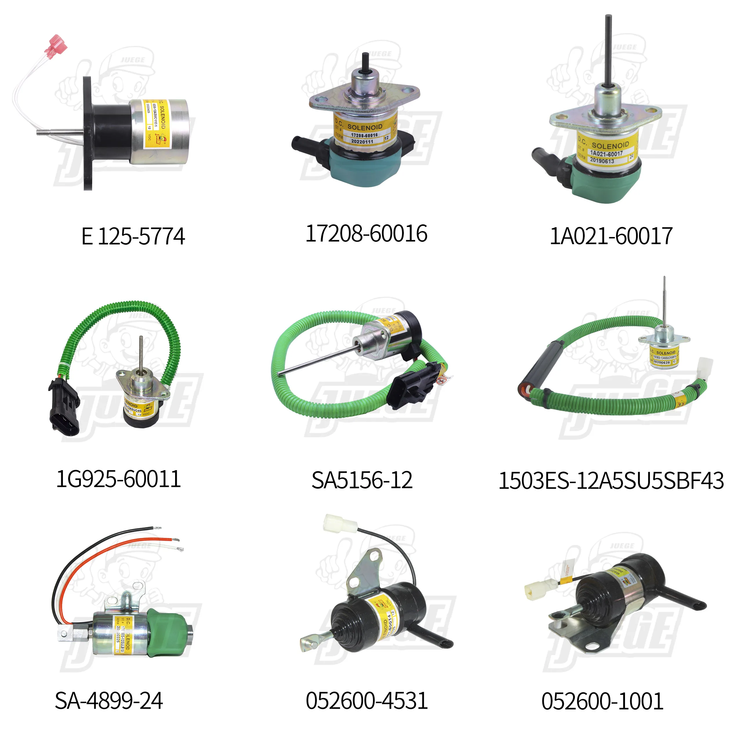 Стопорный электромагнитный клапан экскаватора Kubota 16271-60012 052600-4151